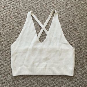Forever21 Cream Knit Crop Top Size Large